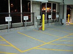 Motorcycle parking inside a multi-storey car park