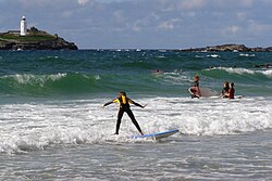 Cornwall's north coast is known as a centre for surfing.