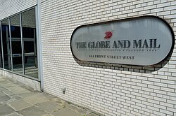 Exterior of The Globe and Mail's former building at 444 Front Street in 2016. The newspaper relocated to its new offices in the same year.
