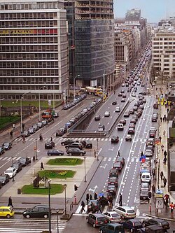 The Rue de la Loi/Wetstraat is one of the city's main streets.