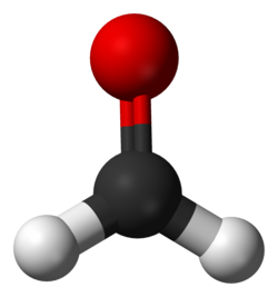 Ball and stick model of formaldehyde