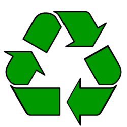 The three chasing arrows of the universal recycling symbol