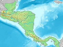 Topographical map of Central America