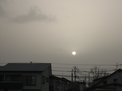 Asian Dust obscures the sun over Aizu-Wakamatsu, Japan, on April 2, 2007.