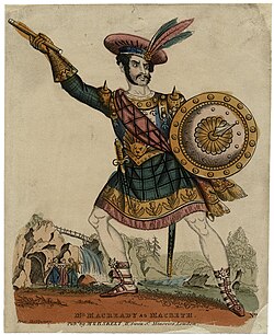 A print of William Charles Macready playing Macbeth, from a mid-19th century performance