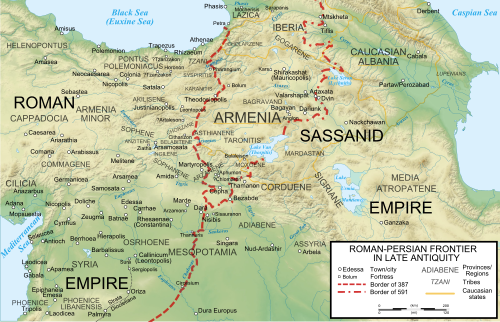 Map of the Byzantine–Sasanian frontier