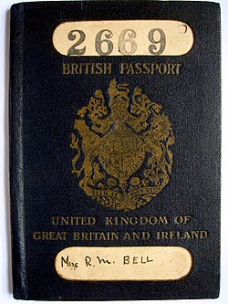 British passport issued in 1924