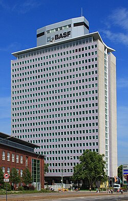 Former BASF headquarters building in Ludwigshafen