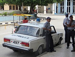 A Lada Riva police car in Holguín