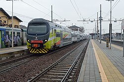 An electric multiple unit at Treviglio, on Milan suburban line S5