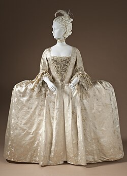 Satin robe. English, c. 1765