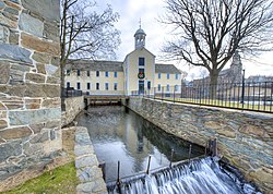 Old Slater Mill, a historic district in Pawtucket, Rhode Island, the first property listed in the National Register, on November 13, 1966[1]
