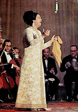 Egyptian singer Umm Kulthum,[50] one of the most iconic singers in African history[51][52]