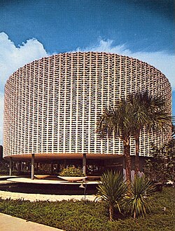 This round five-story office building on Brickell Avenue in downtown Miami, originally built for a law firm, served as the first studio home for WCIX-TV.