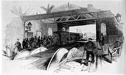 Winding drums of the London and Blackwall cable-operated railway