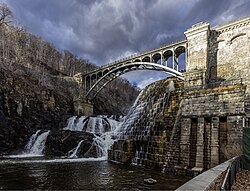 The New Croton Reservoir in Westchester County, provides fresh drinking water to New York City, via the New Croton Aqueduct. It is located approximately 22 miles (35 km) north of New York City, collecting water from all reservoirs in the Croton Watershed.[44]