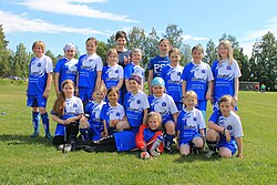 A young Finnish girls' football team in Sweden