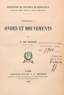 Ondes et mouvements, 1926