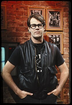 1982 photograph of Dan Aykroyd, writer and cast member of The Blues Brothers film.[167]