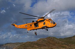 The Sea King was operated by the RAF in the SAR role from 1978 until 2015 when RAF Search and Rescue was disbanded.