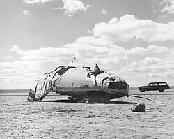 The crash site of the M2-F2