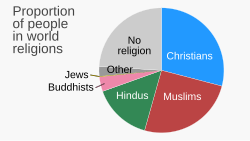 Global percentage of adherents by religion. Christians are the world's largest religious group, with about 2.3 billion adherents in 2020, with about 28.8% of the world's population.[293]