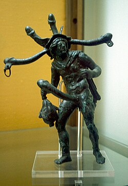 Polyphallic wind chime from Pompeii; a bell hung from each phallus