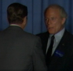 Fordice greeting President Ronald Reagan at a Republican fundraising dinner in 1983