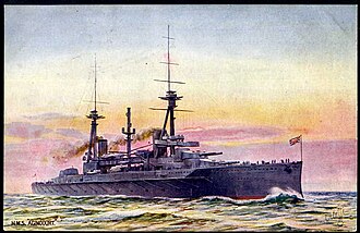 Agincourt depicted prior to its British modifications, which included removing the flying bridge seen here