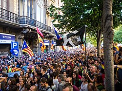 Protests in Barcelona after Spanish police raided Catalan government buildings, 20 September 2017