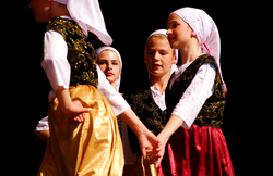 Bosniak girls dancing a traditional kolo dance