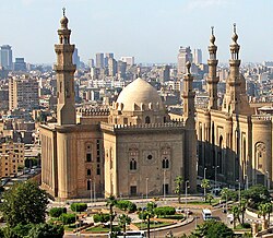 The complex of Sultan Hasan (1356–1363) is the largest and costliest Mamluk building in Cairo, despite being built in a time of plague.[92][93][94]