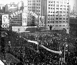 An August 1951 rally organized by the CGT for a Perón-Evita ticket failed to overcome military objections to her, and the ailing first lady withdrew.