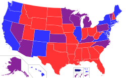 States and territories by partisan control, as of February 2025: Divided partisan control