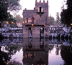 Crowds gather at the Fasiladas' bath in Ethiopia, to celebrate Epiphany