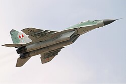 An Air Force MiG-29 at Halcon-Condor 2010 festival