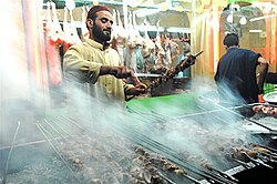 Chopan kebab being prepared in Afghanistan