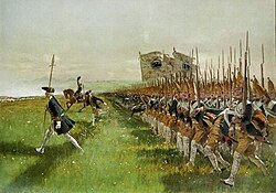 Attack of the Prussian infantry at the Battle of Hohenfriedberg in 1745