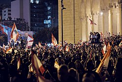 Lebanese protests in Martyrs' Square on Independence Day in 2019