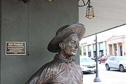 Statue of Bill Pickett in Taylor, Texas