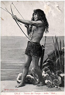 A member of the Selkʼnam people, 1904. The Selkʼnam, or Ona, who traditionally placed great value on amiability, were the island's most numerous native people until their numbers were reduced by disease and genocide in the 19th and 20th centuries