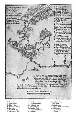 Cañizares Map of San Francisco Bay
