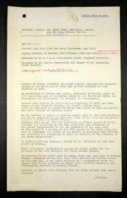 British Army intelligence file for Joseph McDonagh