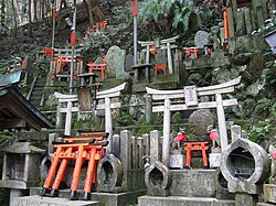 Assemblage of small torii at the Fushimi Inari-taisha shrine in Kyoto