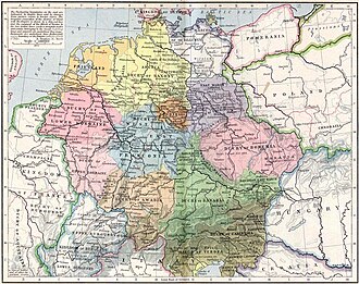 Stem duchies of the German kingdom 919–1125, by William R. Shepherd: Swabia in light orange