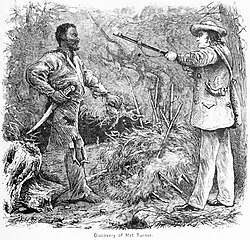 Discovery of Nat Turner [in 1831], an 1881 wood-engraving by William Henry Shelton [wd]