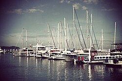 Boats and ferries at the Kota Kinabalu marina