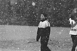 Romário during a PSV training session in 1989