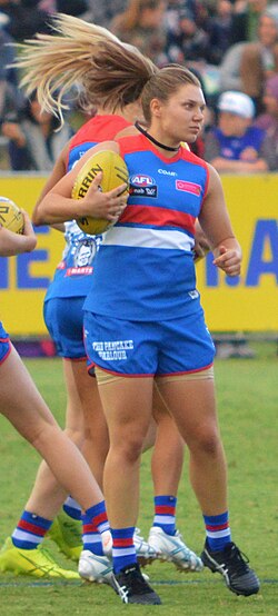Lamb with the Western Bulldogs during the 2017 AFLW season
