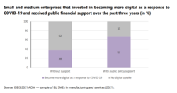 Small and medium enterprises that invested in becoming more digital as a response to COVID-19 and received public financial support over the past three years